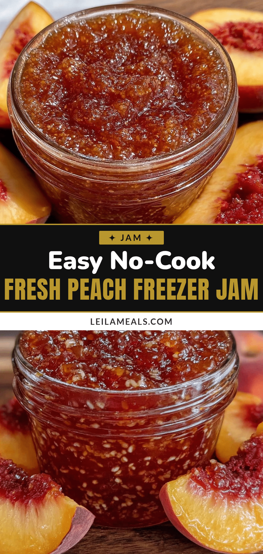 easy fresh peach freezer jam recipe