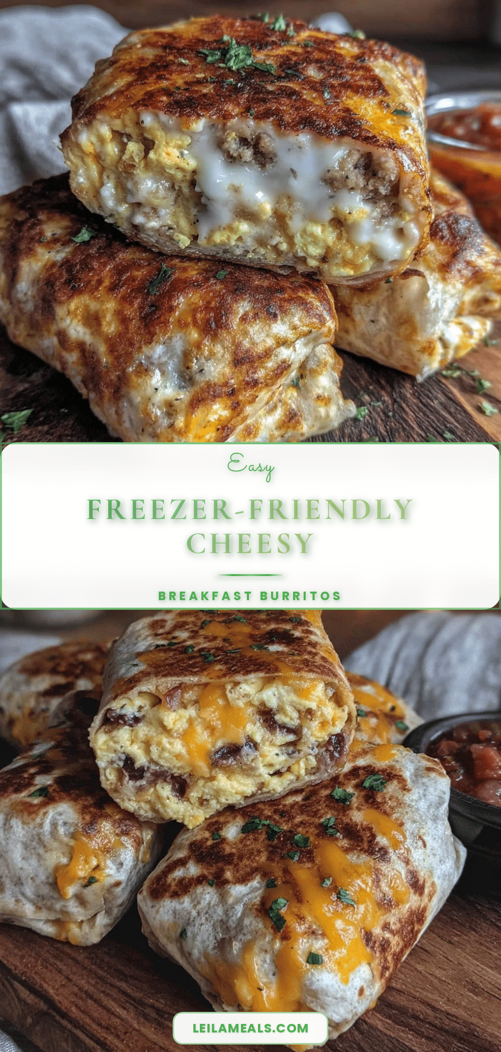 freezer-friendly egg and cheese breakfast burritos recipe