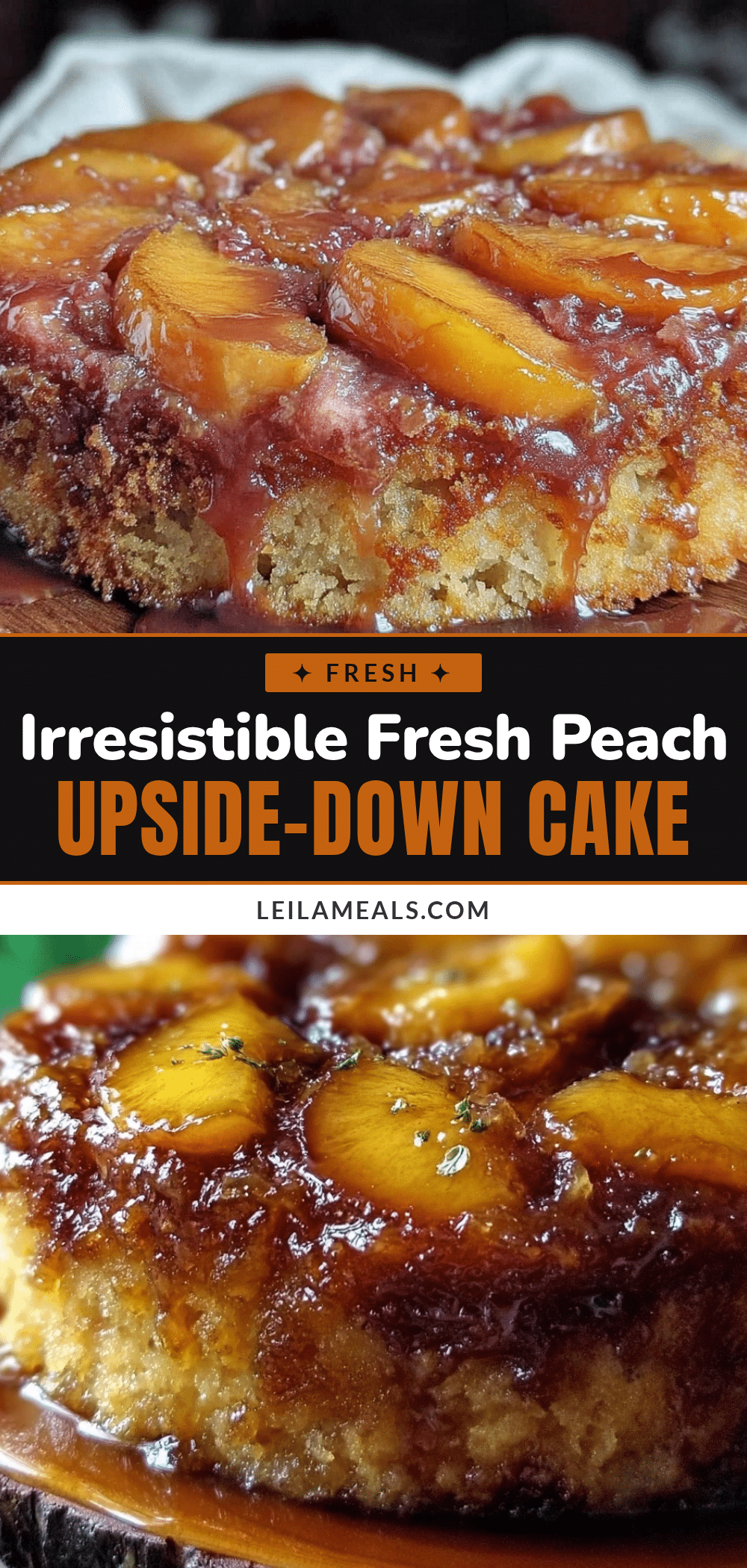 fresh peach upside-down cake recipe