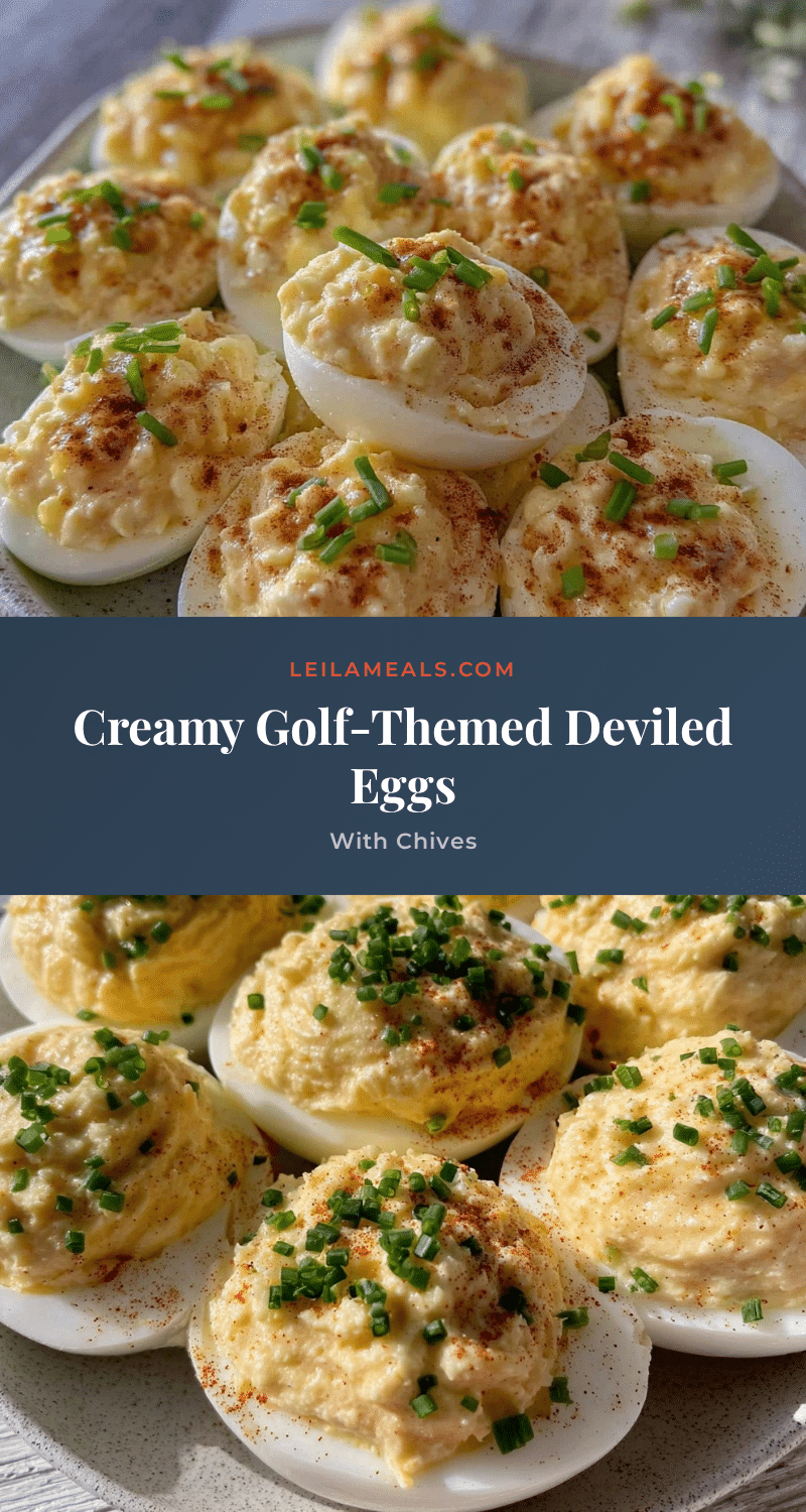 golf-themed deviled eggs recipe