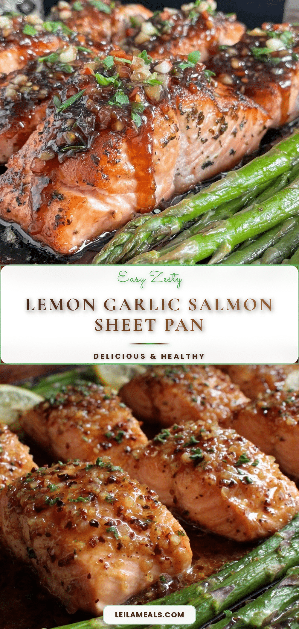 lemon garlic salmon sheet pan dinner recipe