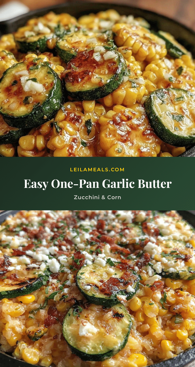 one-pan garlic butter zucchini and corn skillet recipe