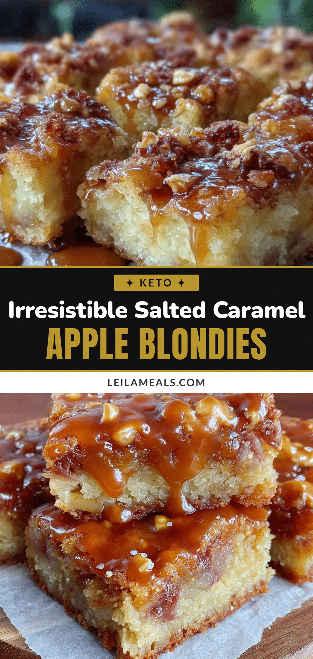 salted caramel apple blondies recipe