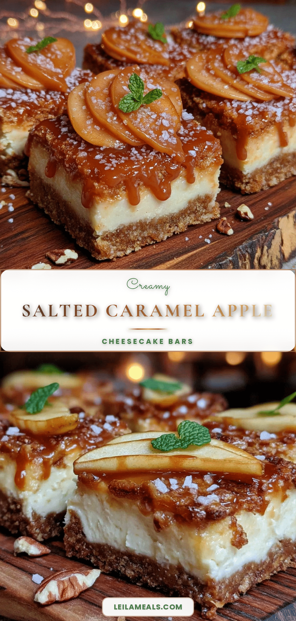 salted caramel apple cheesecake bars recipe