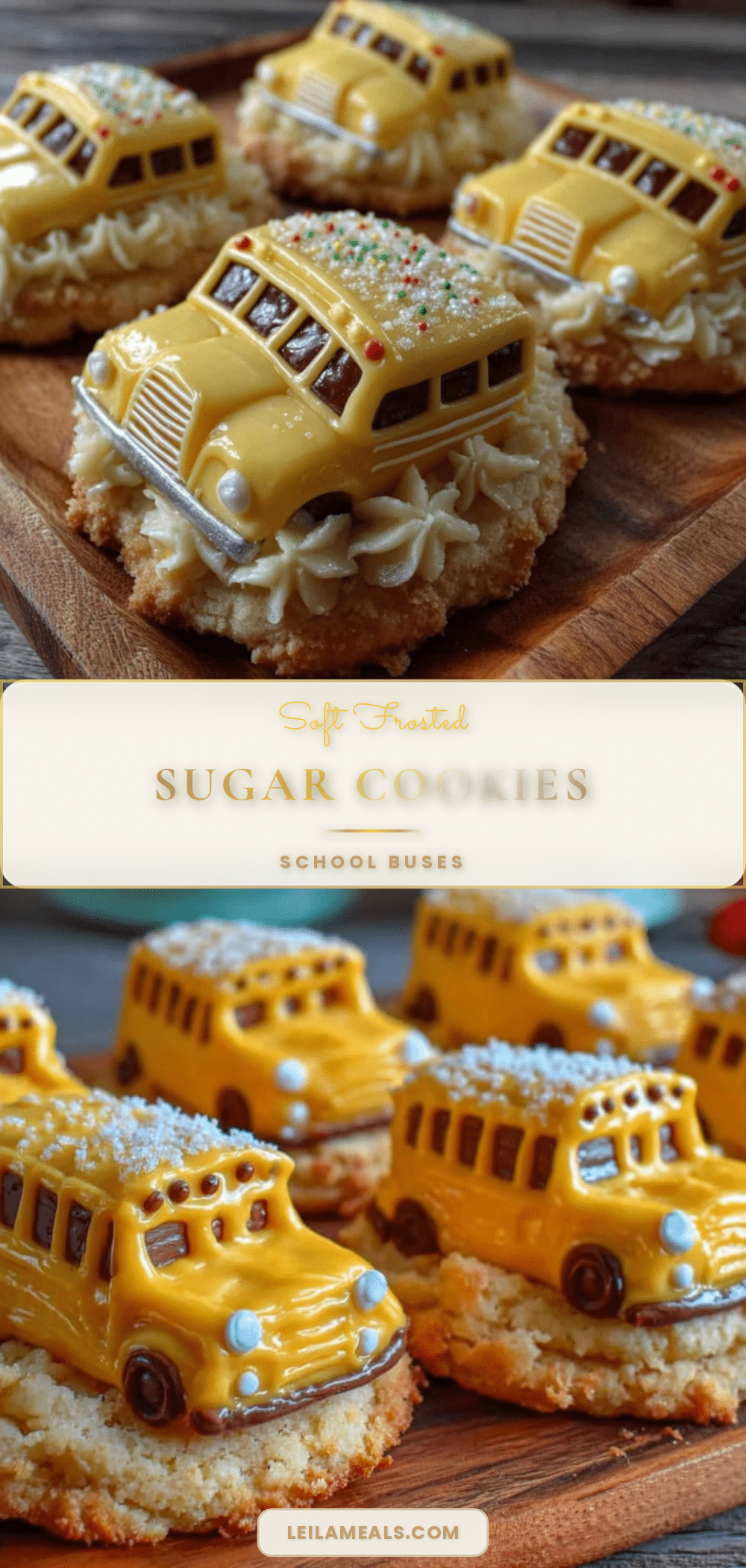 soft frosted sugar cookies school buses recipe