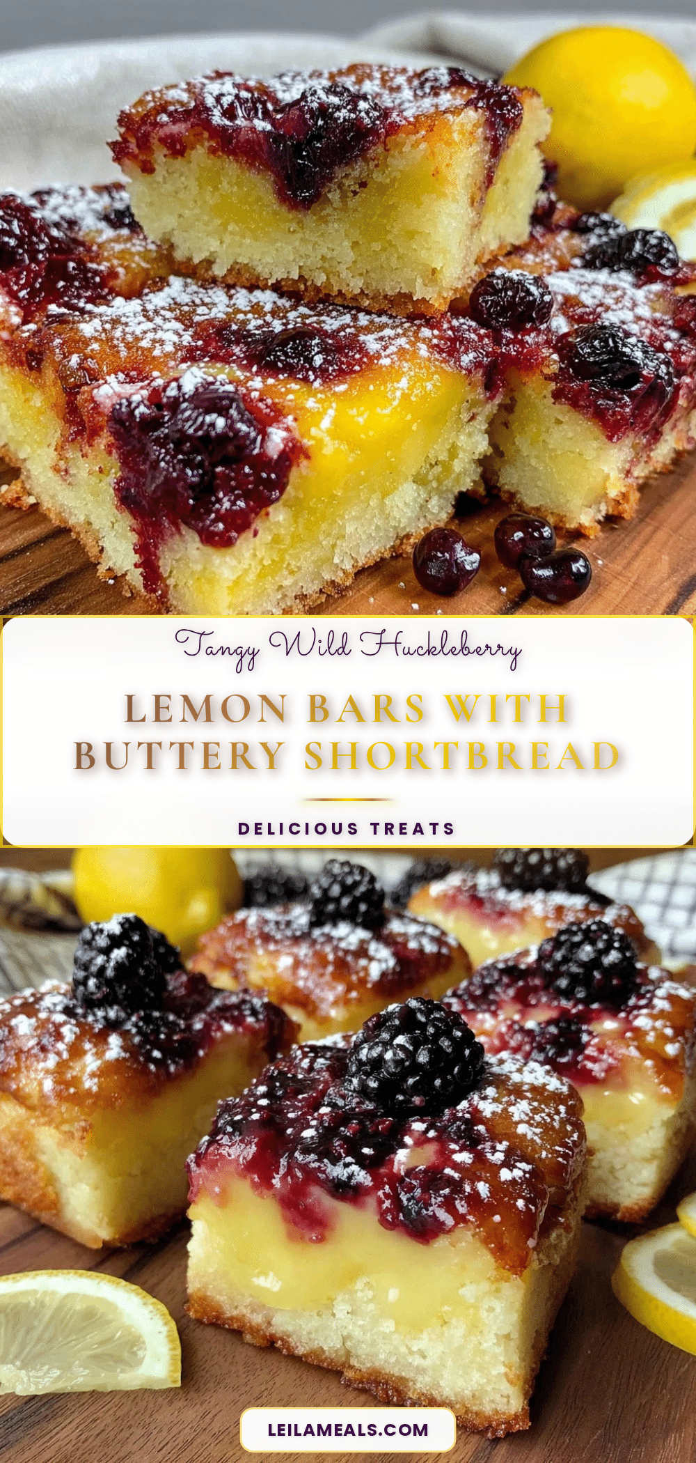 wild huckleberry lemon bars recipe