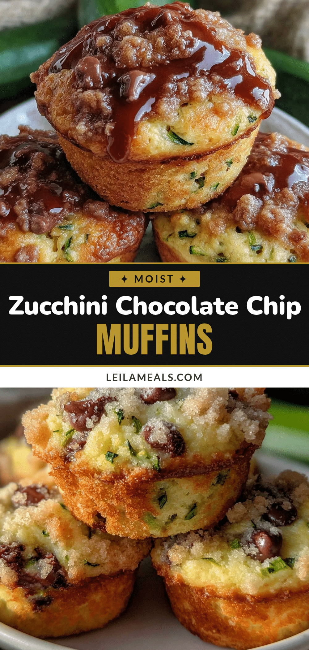 zucchini chocolate chip muffins recipe