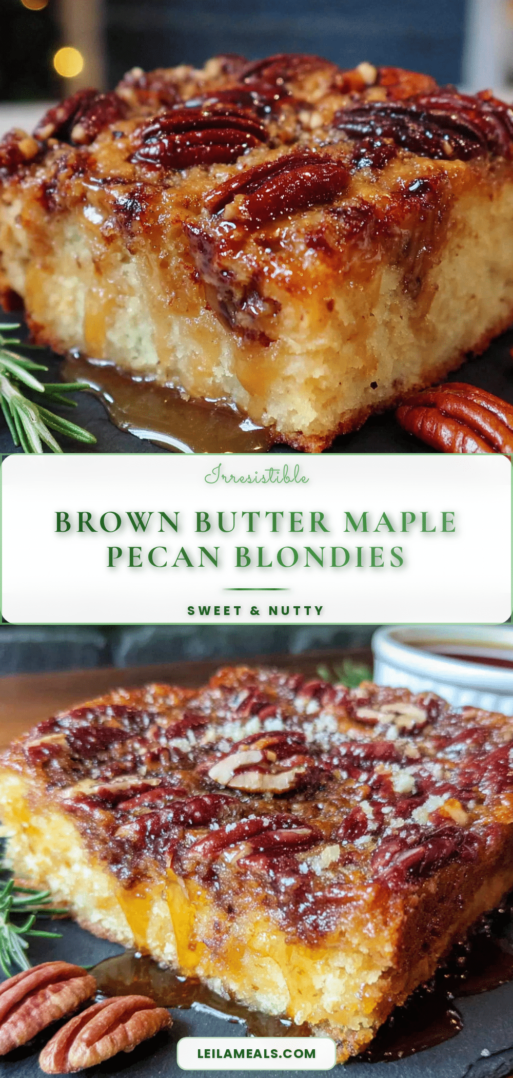 brown butter maple pecan blondies recipe