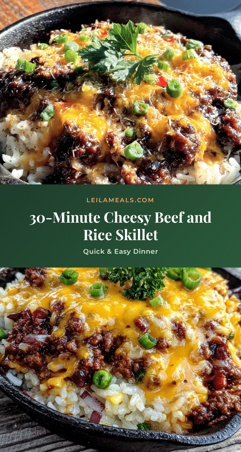 Cheesy beef and rice skillet recipe