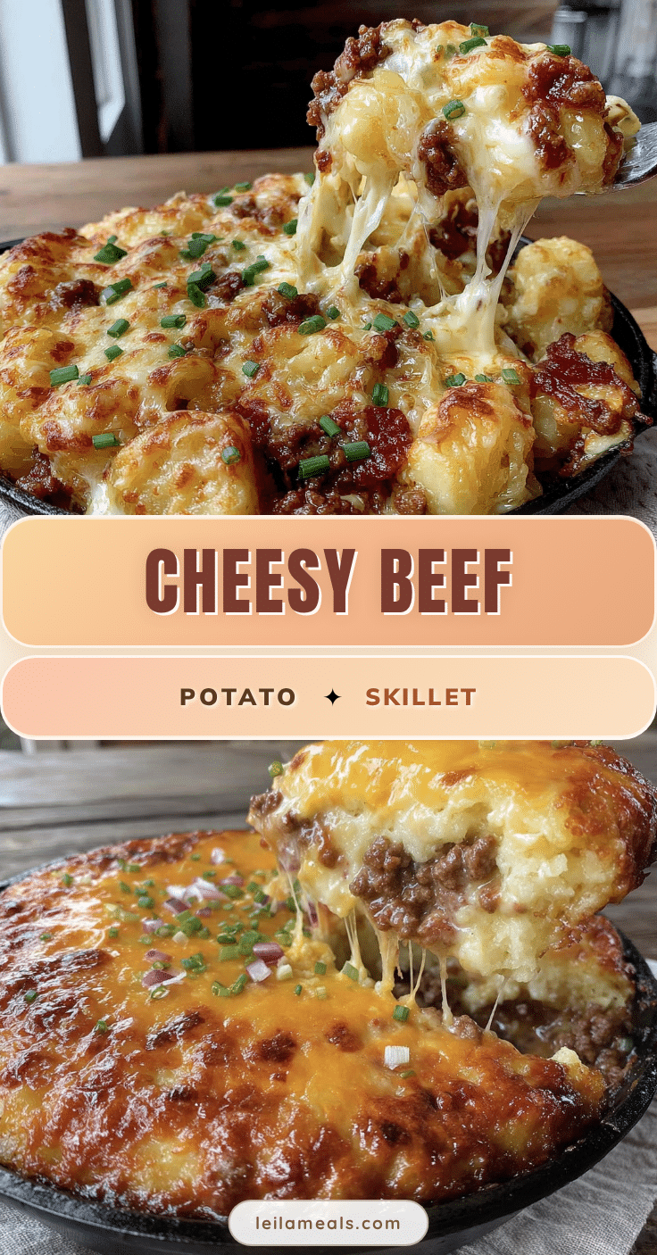 cheesy ground beef and potato skillet recipe