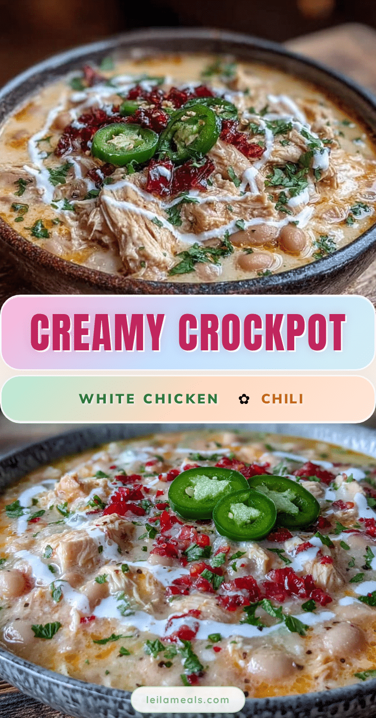 creamy crockpot white chicken chili recipe