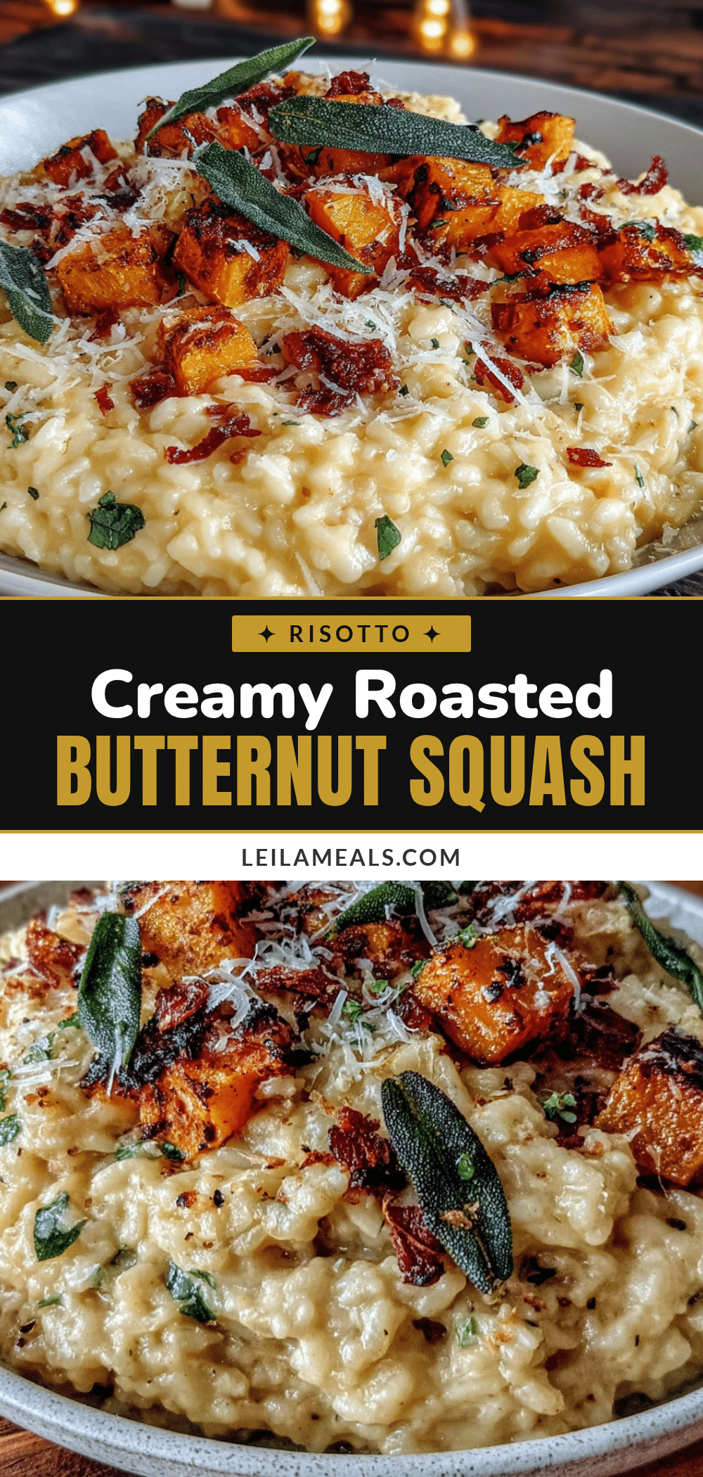 creamy roasted butternut squash and sage risotto recipe