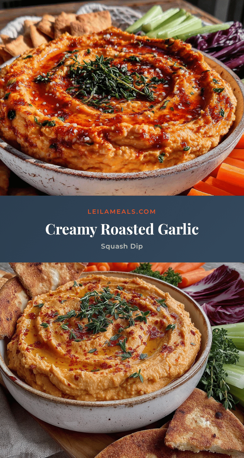 creamy roasted garlic squash dip recipe
