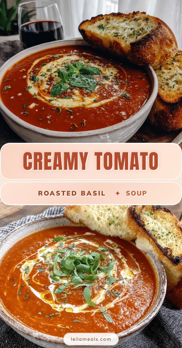 creamy roasted tomato basil soup recipe