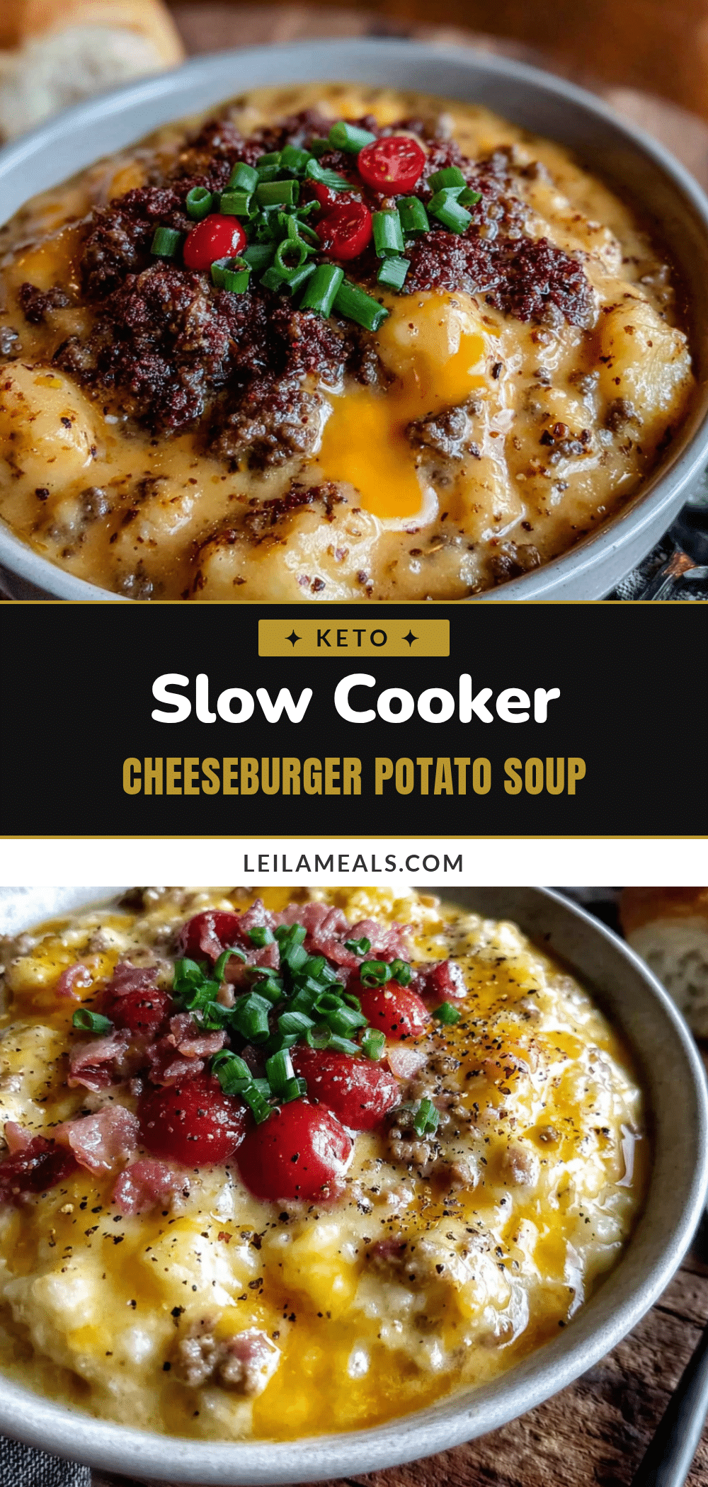 creamy slow cooker cheeseburger potato soup recipe