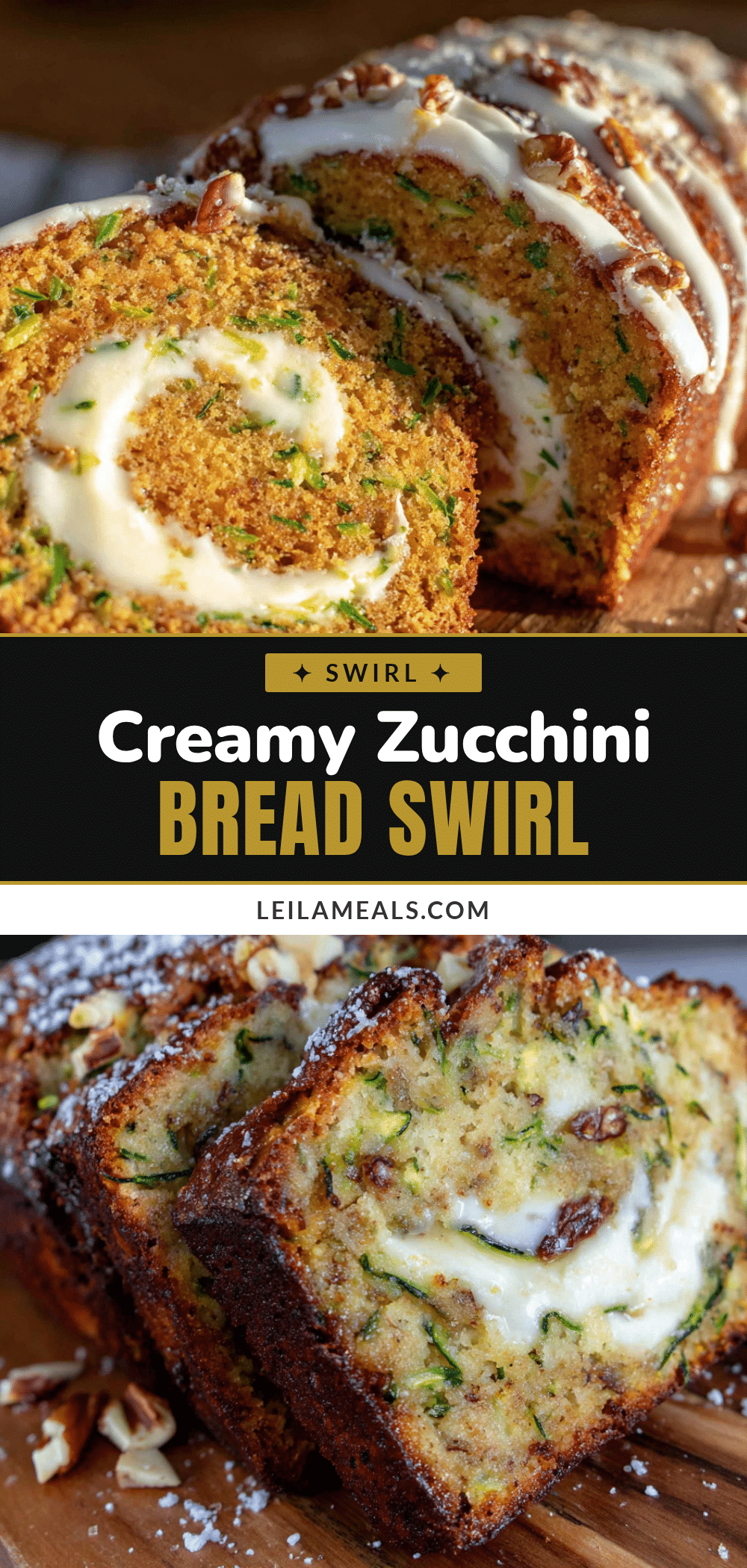 creamy zucchini bread with cream cheese swirl recipe