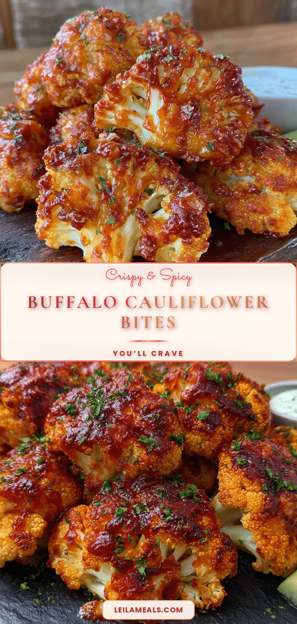 crispy baked buffalo cauliflower bites recipe