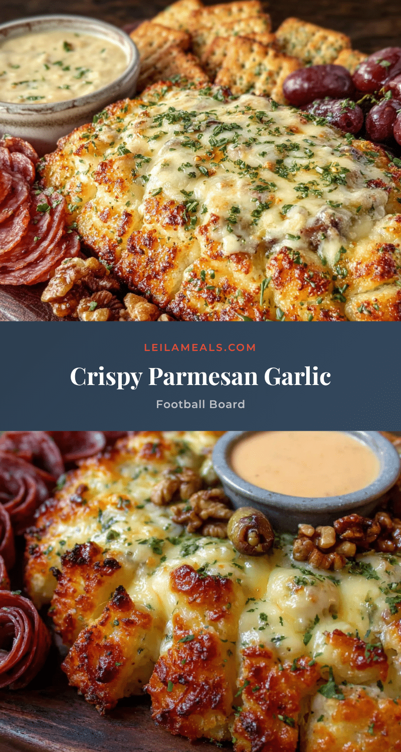 crispy parmesan garlic football charcuterie board recipe
