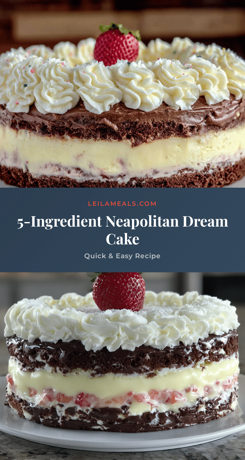 Easy 5-Ingredient Neapolitan Dream Cake recipe