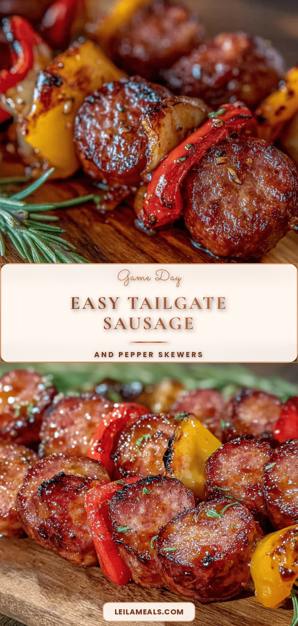 Easy Sausage and Pepper Tailgate Skewers recipe