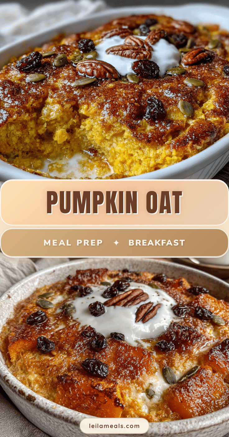 healthy pumpkin oat breakfast bake recipe