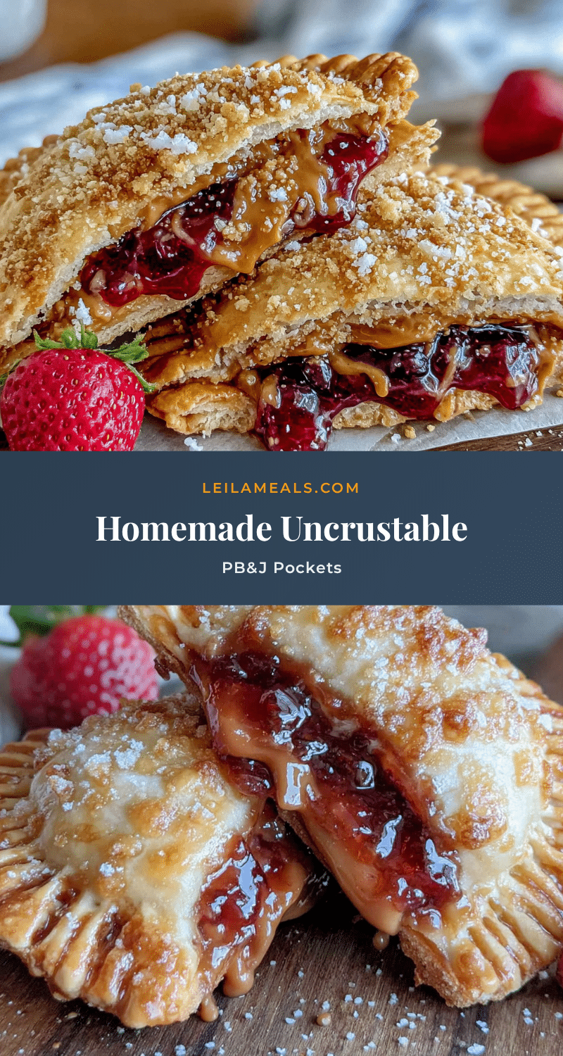 homemade uncrustable peanut butter and jelly pockets recipe