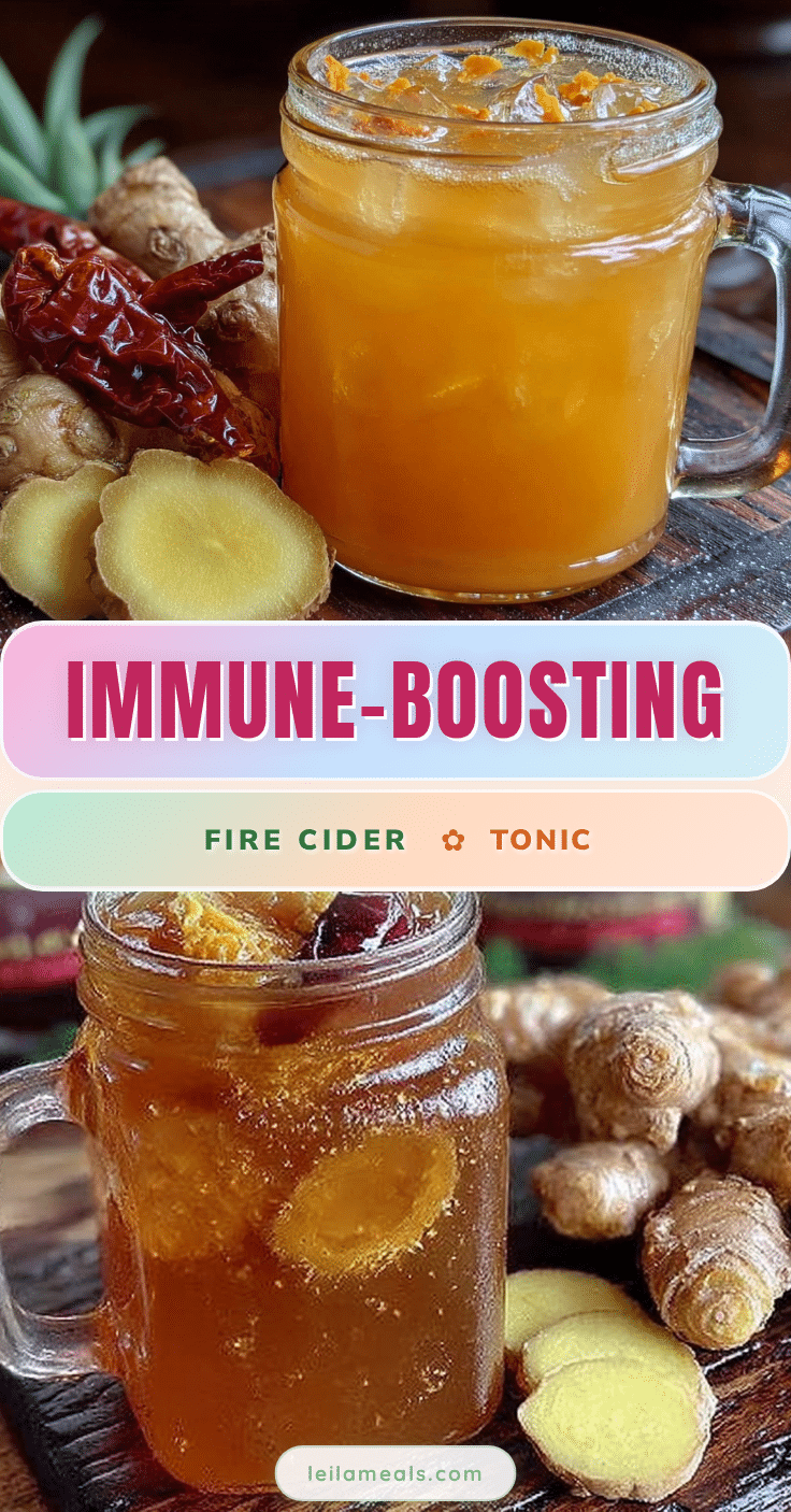 Immune-Boosting Fire Cider Tonic with Ginger and Honey recipe