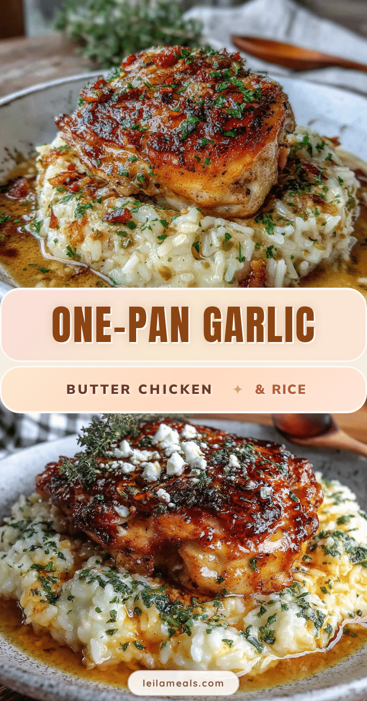 one-pan garlic butter chicken and rice recipe