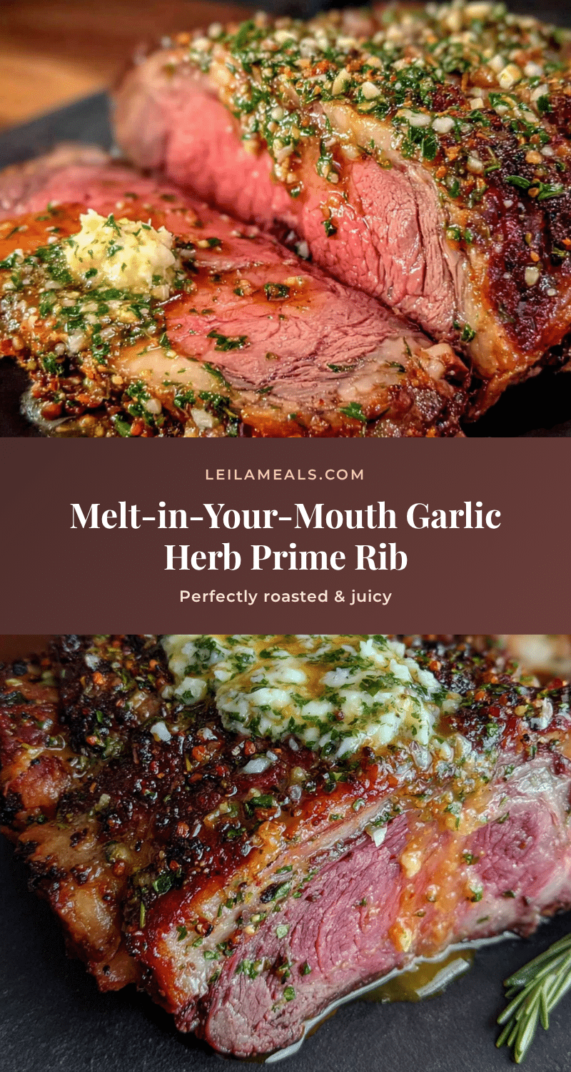 perfect slow-roasted prime rib with garlic herb butter recipe