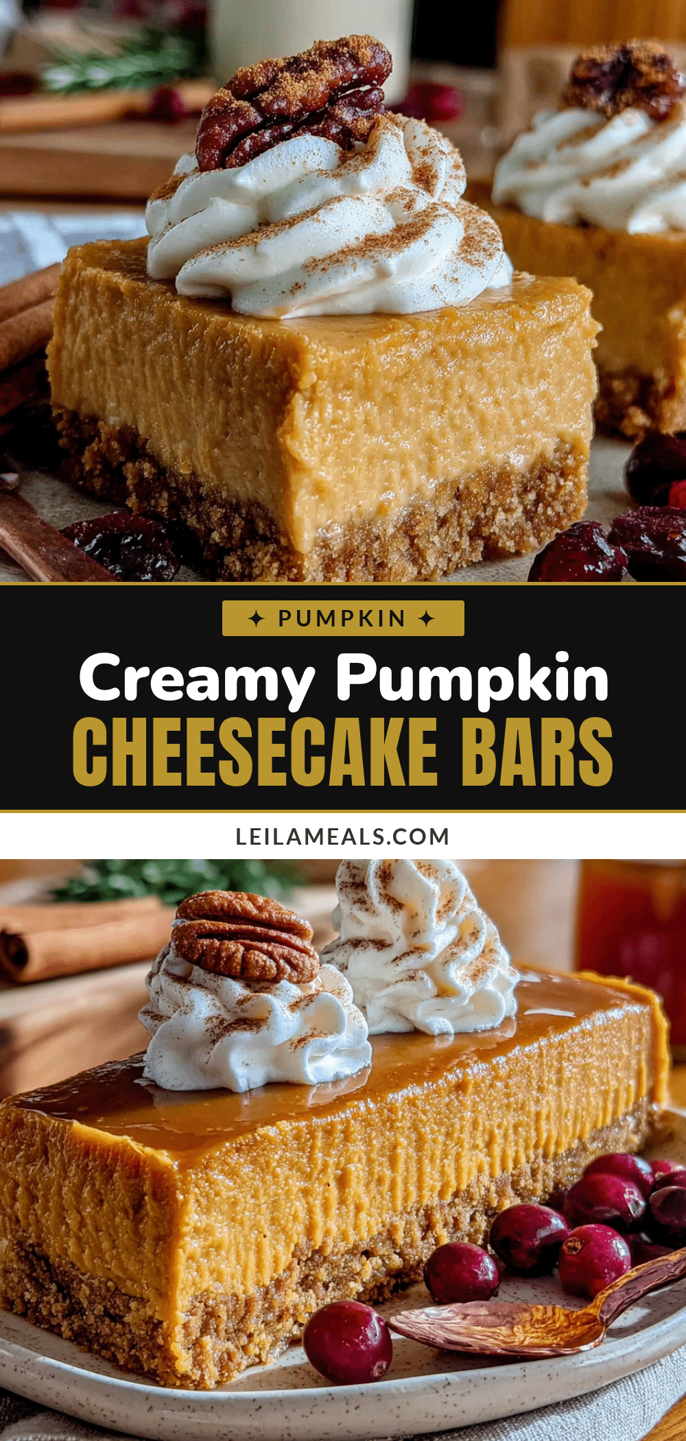 pumpkin cheesecake bars recipe