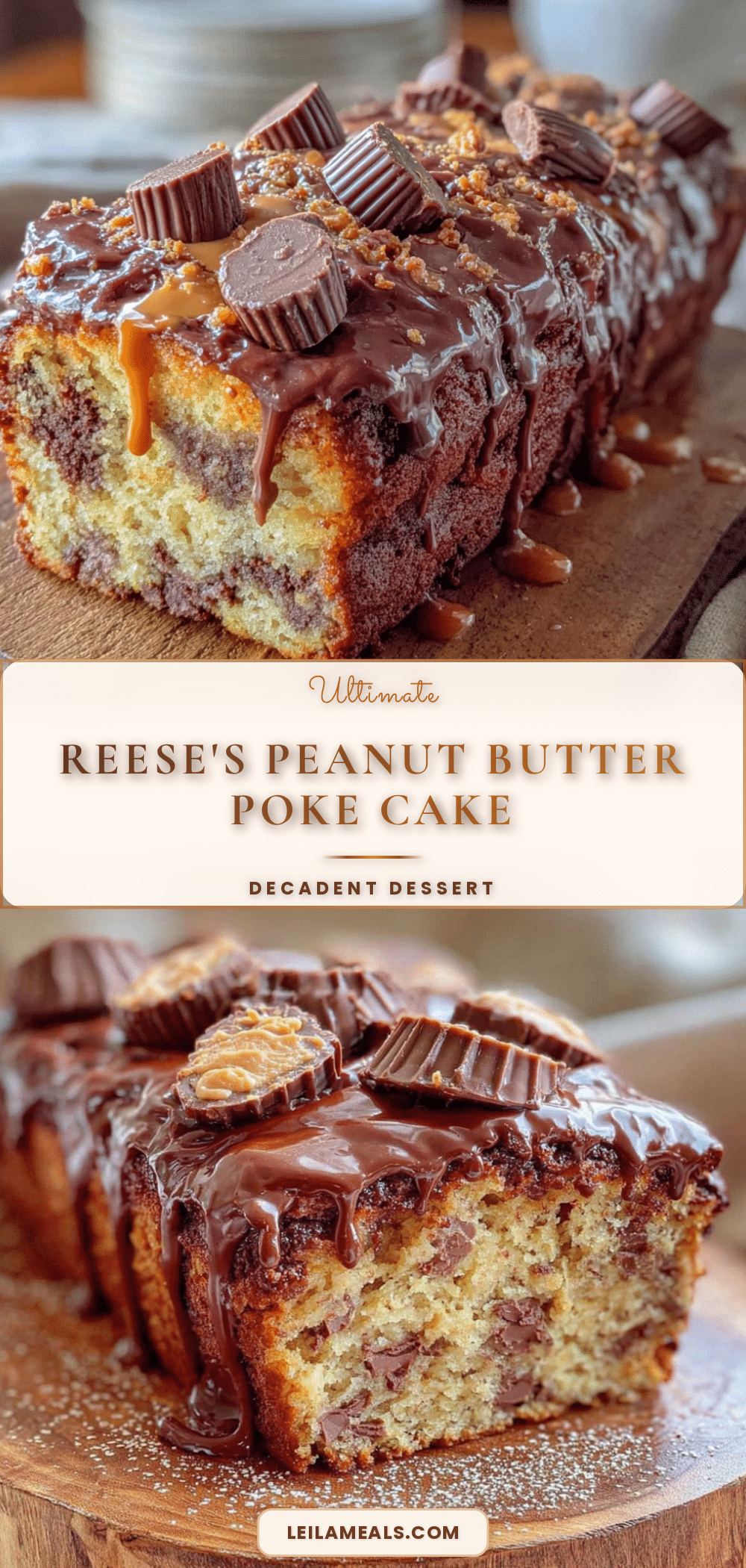Reese’s Peanut Butter Poke Cake recipe