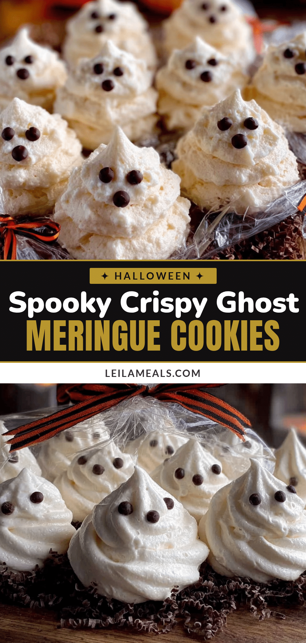 Spooky ghost meringue cookies recipe
