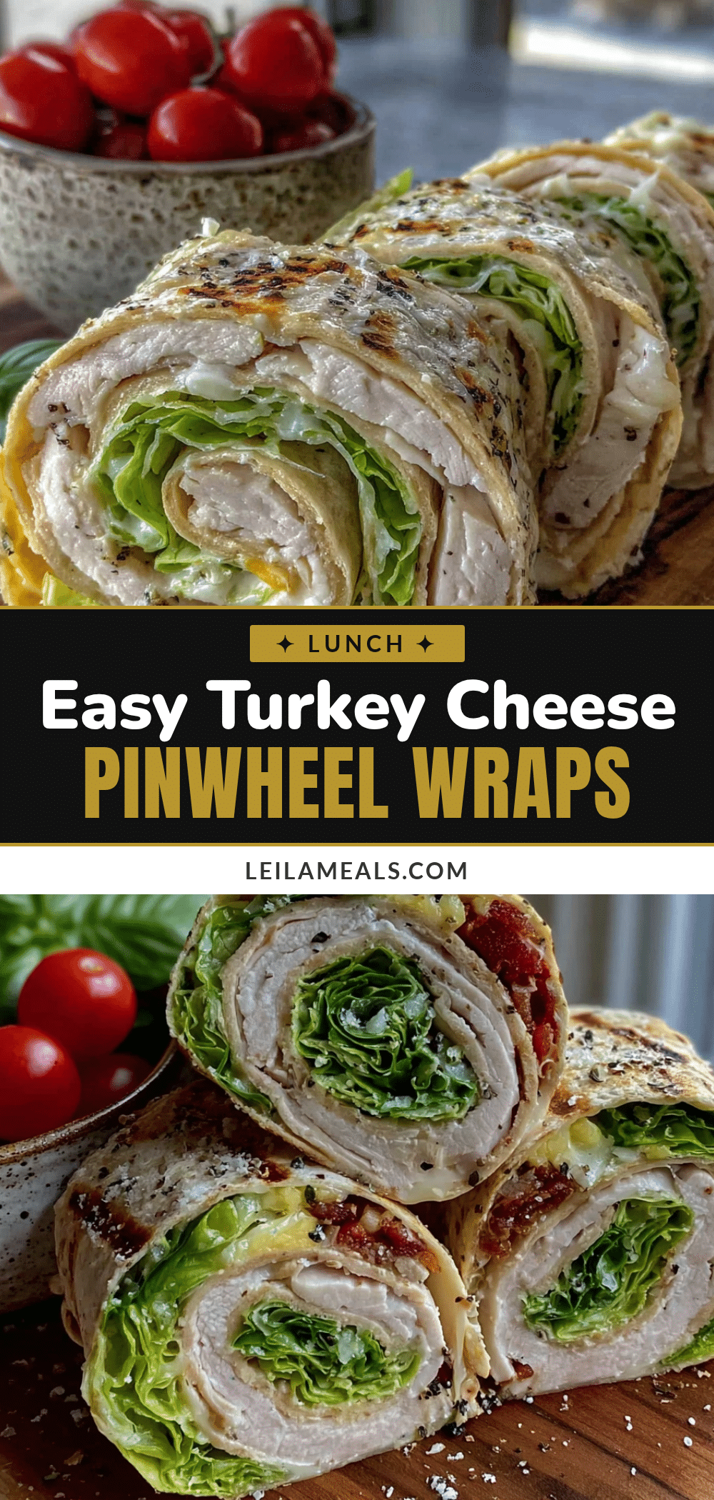 turkey and cheese pinwheel lunch wraps recipe