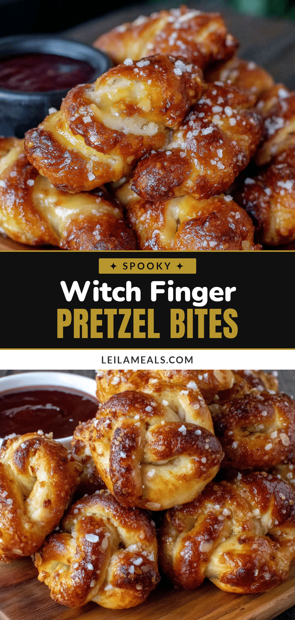 witch finger halloween pretzel bites recipe