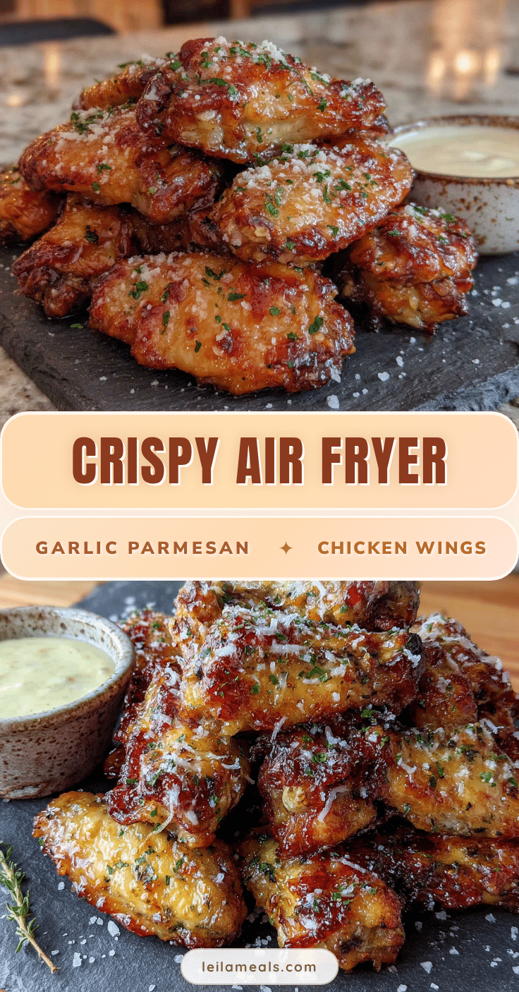 air fryer garlic parmesan chicken wings recipe