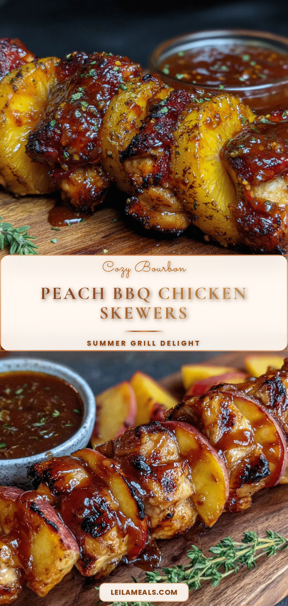 bourbon peach chicken skewers recipe