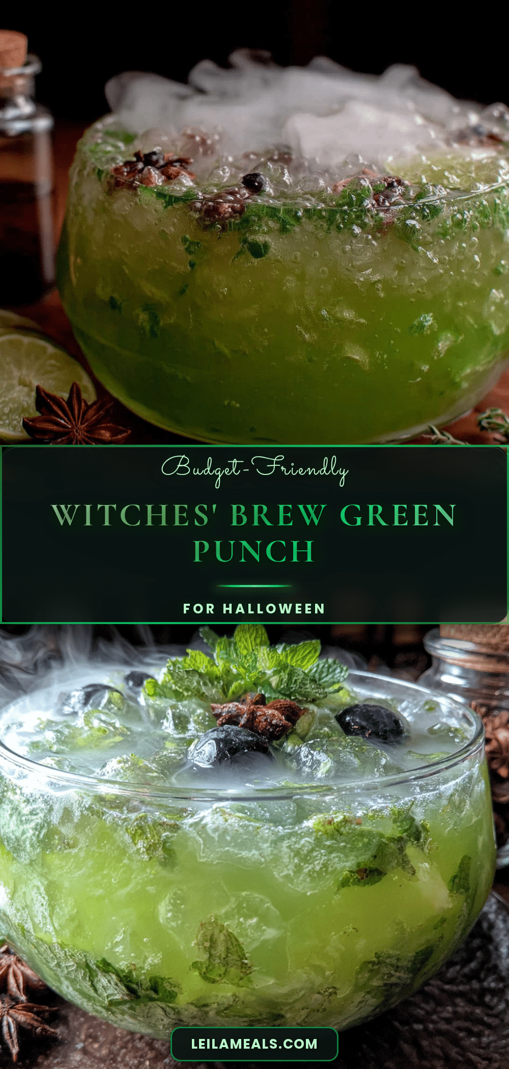 Budget-Friendly Witches Brew Green Punch recipe