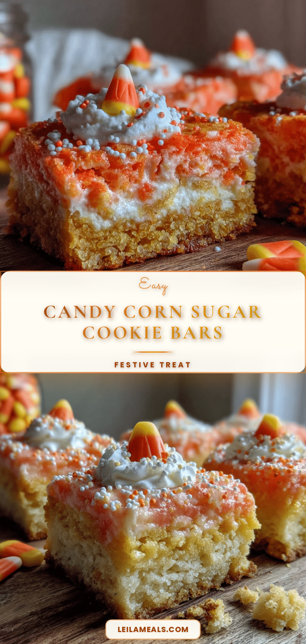 candy corn sugar cookie bars recipe