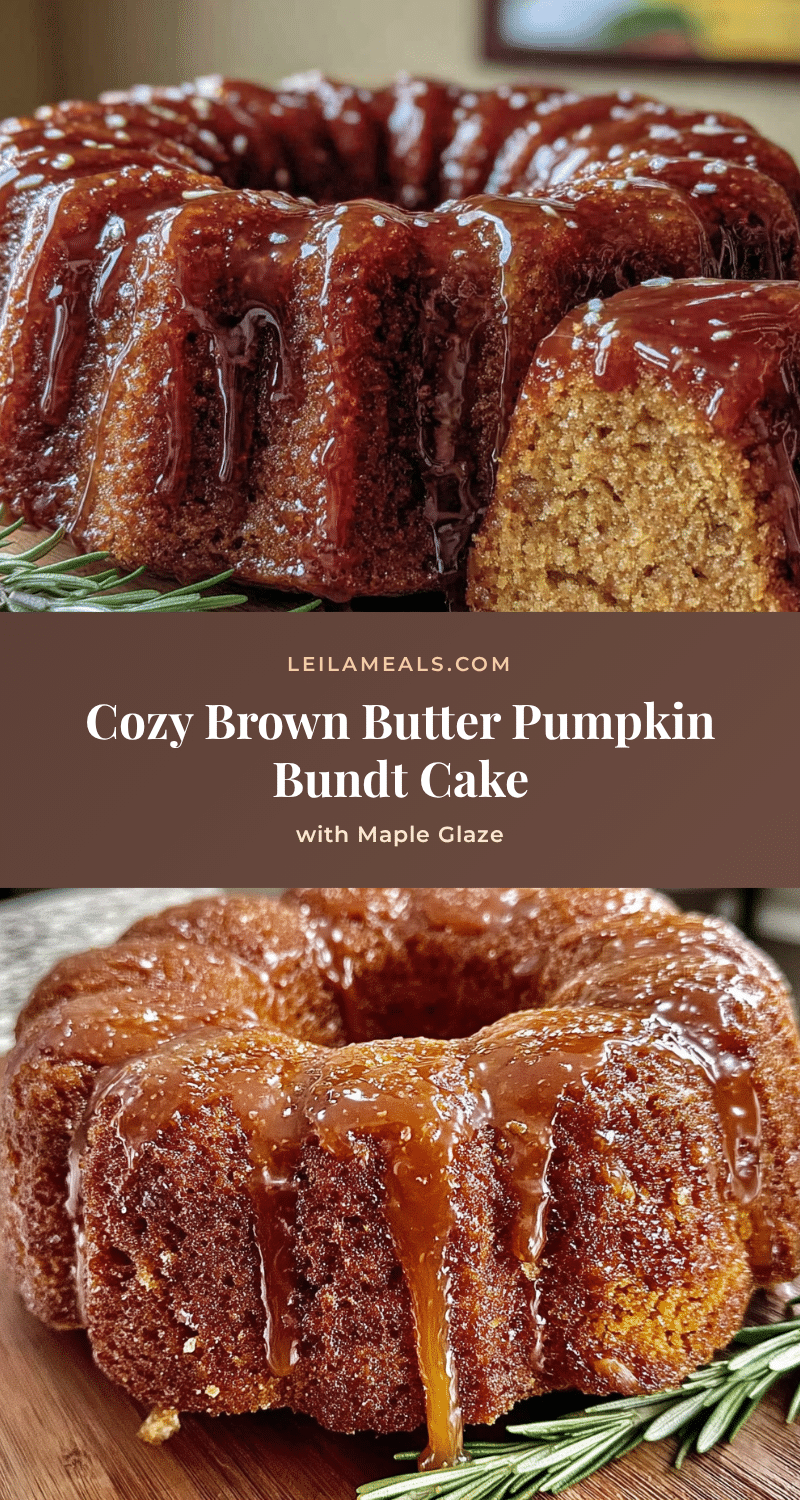 cozy brown butter pumpkin bundt cake with maple glaze recipe