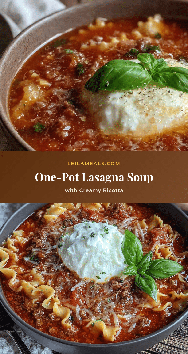 cozy one-pot lasagna soup with creamy ricotta recipe