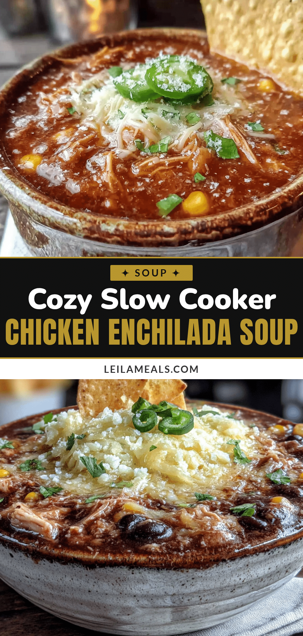 cozy slow cooker chicken enchilada soup recipe