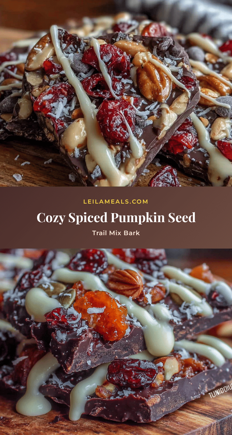 cozy spiced pumpkin seed trail mix bark recipe