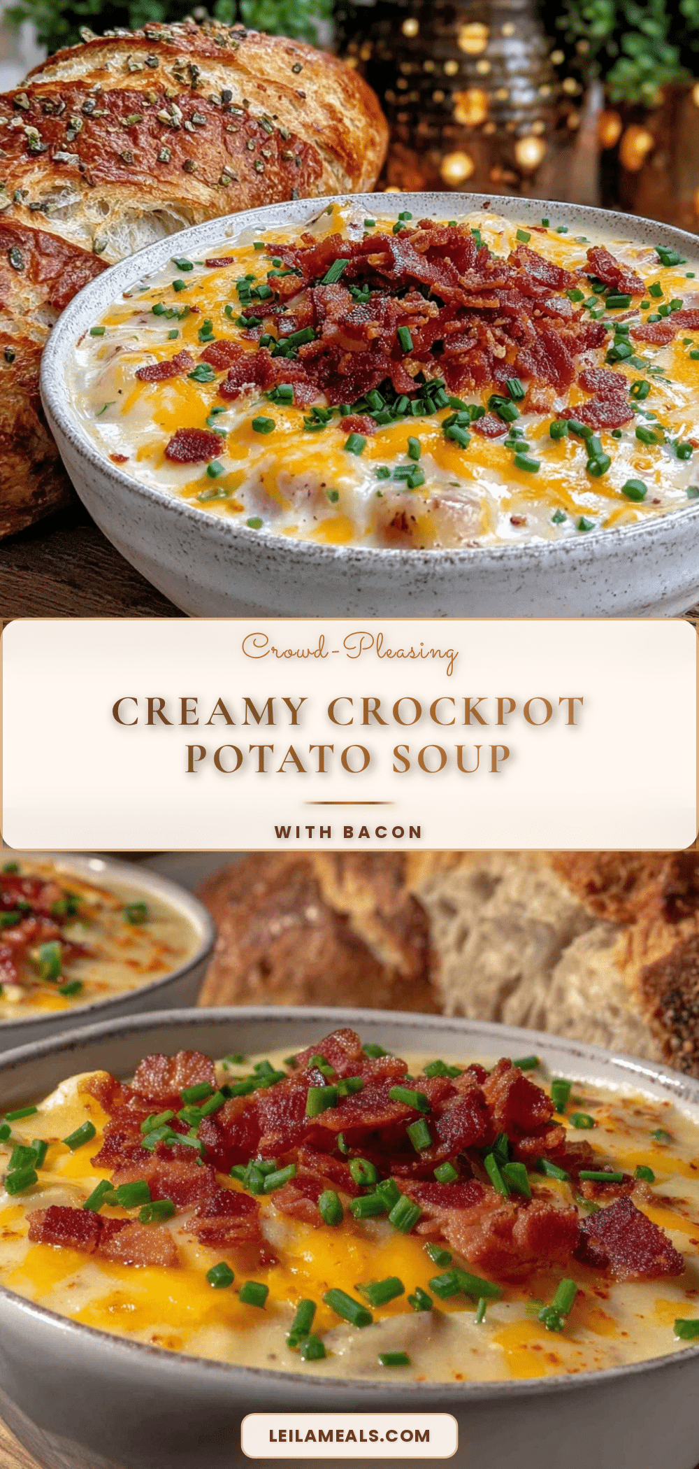 creamy crockpot potato soup with bacon recipe