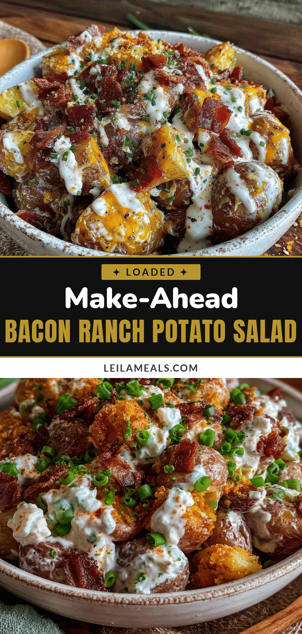 creamy loaded bacon ranch potato salad recipe