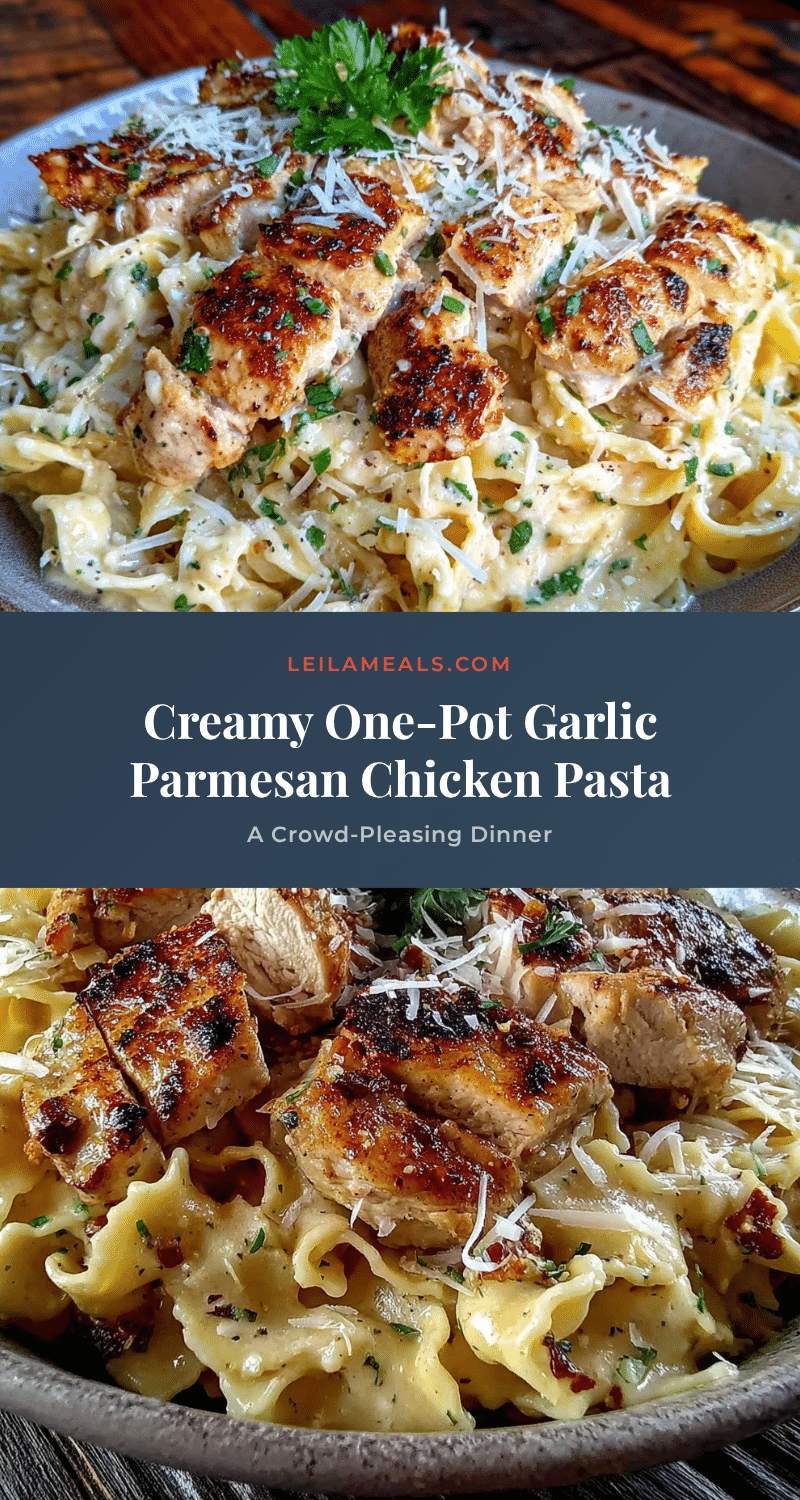 creamy one-pot garlic parmesan chicken pasta recipe