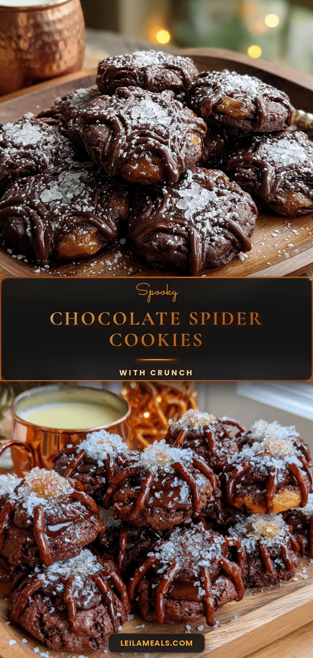 easy chocolate spider cookies with pretzel legs recipe