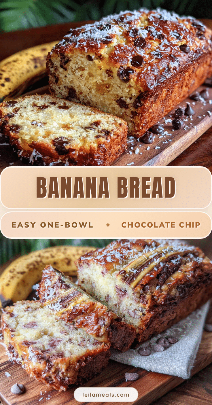 easy one-bowl banana bread with chocolate chips recipe
