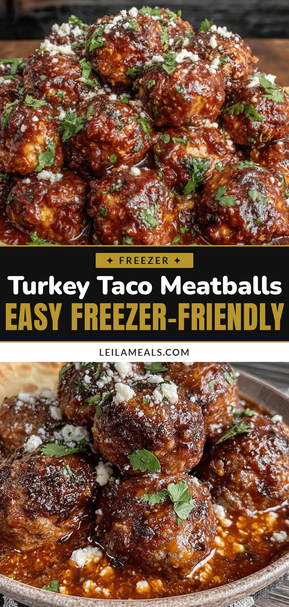 freezer-friendly turkey taco meatballs recipe