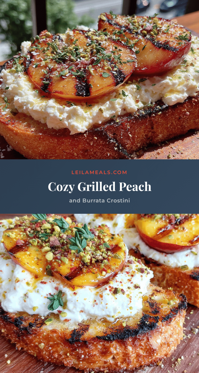 grilled peach burrata crostini recipe