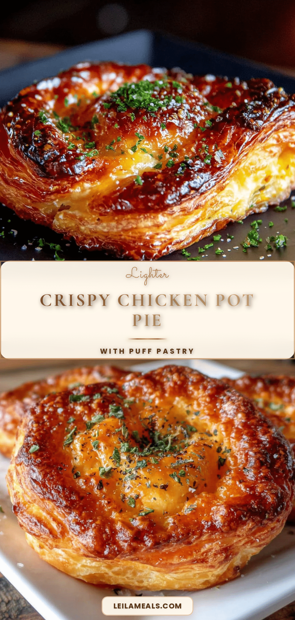 lighter crispy chicken pot pie with puff pastry recipe